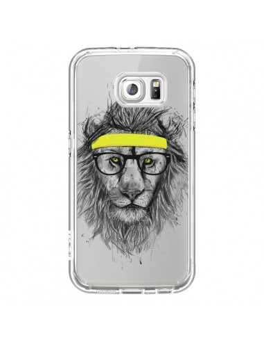 Coque Hipster Lion Transparente pour Samsung Galaxy S6 - Balazs Solti