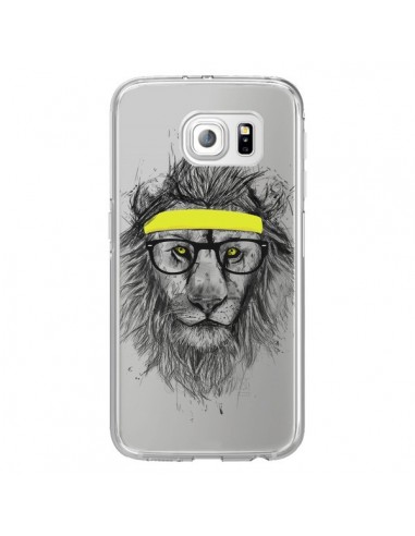 Coque Hipster Lion Transparente pour Samsung Galaxy S6 Edge - Balazs Solti