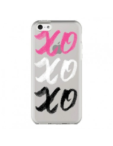 Coque iPhone 5C XoXo Rose Blanc Noir Transparente - Yohan B.