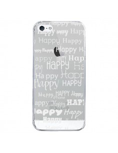 Coque iPhone 5/5S et SE Happy Happy Blanc Transparente -...