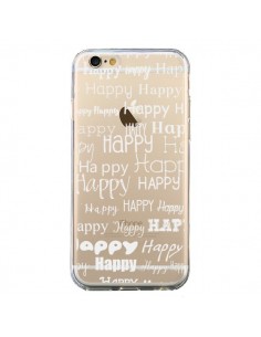Coque iPhone 6 et 6S Happy Happy Blanc Transparente - R...