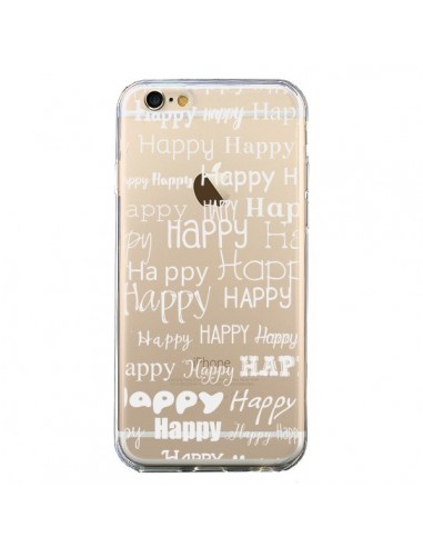 Coque iPhone 6 et 6S Happy Happy Blanc Transparente - R Delean