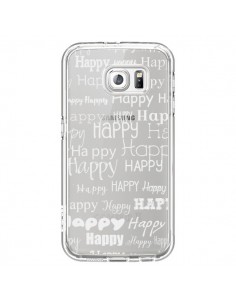 Coque Happy Happy Blanc Transparente pour Samsung Galaxy...