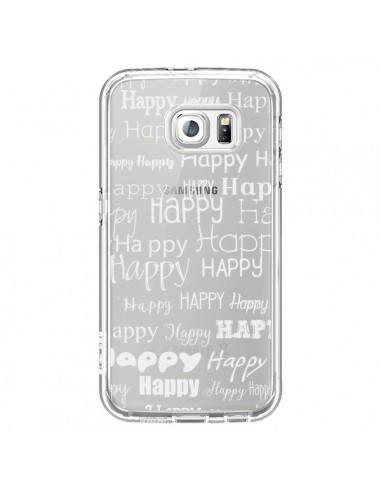 Coque Happy Happy Blanc Transparente pour Samsung Galaxy S6 - R Delean