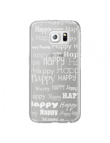 Coque Happy Happy Blanc Transparente pour Samsung Galaxy S6 Edge - R Delean