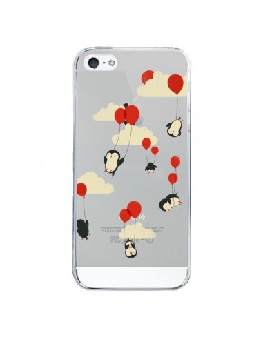 Coque iPhone 5/5S et SE Pingouin Ciel Ballons Transparente - Jay Fleck