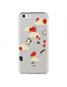 Coque iPhone 5C Pingouin Ciel Ballons Transparente - Jay...