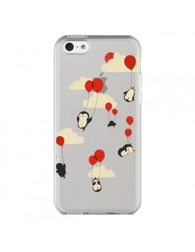Coque iPhone 5C Pingouin Ciel Ballons Transparente - Jay Fleck