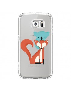 Coque Renard et Koala Love Transparente pour Samsung...
