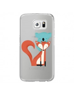 Coque Renard et Koala Love Transparente pour Samsung...
