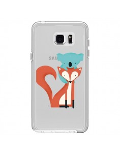 Coque Renard et Koala Love Transparente pour Samsung...