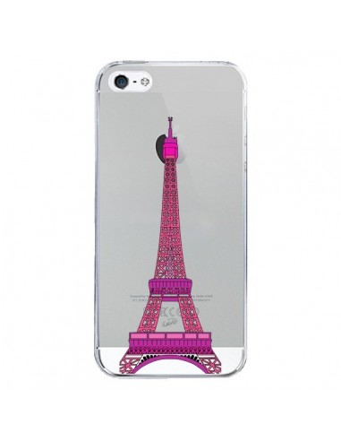 Coque iPhone 5/5S et SE Tour Eiffel Rose Paris Transparente - Asano Yamazaki