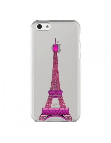Coque iPhone 5C Tour Eiffel Rose Paris Transparente - Asano Yamazaki