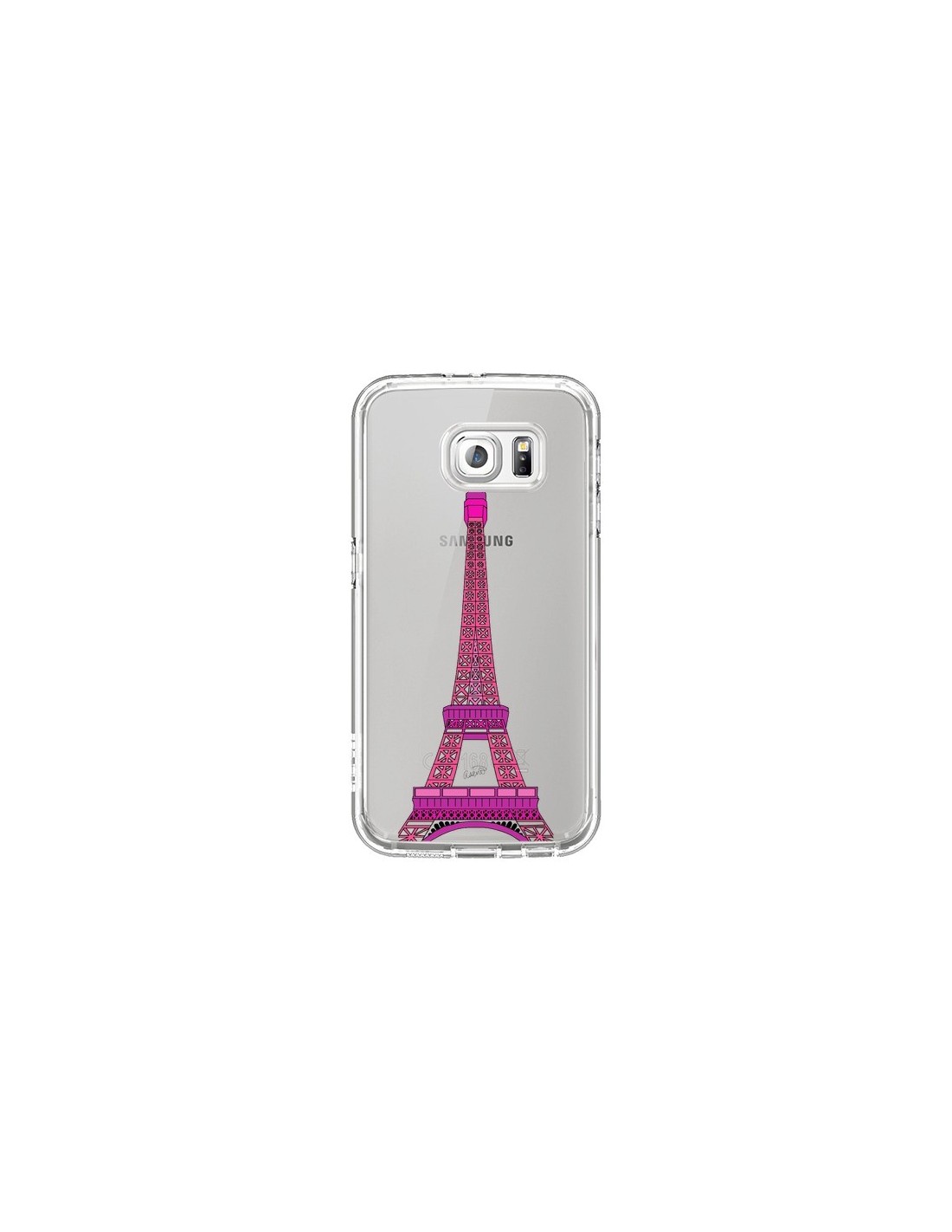 Coque Tour Eiffel Rose Paris Transparente pour Samsung Galaxy S6 - Asano Yamazaki