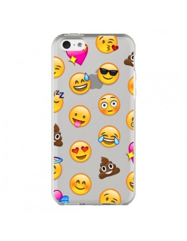 Coque iPhone 5C Emoticone Emoji Transparente - Laetitia