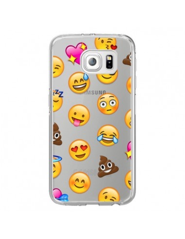 Coque Emoticone Emoji Transparente pour Samsung Galaxy S6 Edge - Laetitia