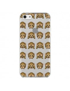 Coque iPhone 5C Singe Monkey Emoticone Emoji Transparente...