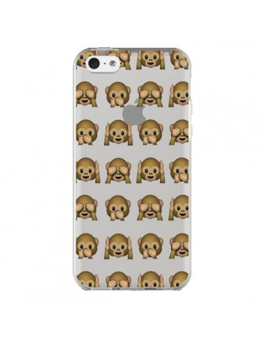 Coque iPhone 5C Singe Monkey Emoticone Emoji Transparente - Laetitia
