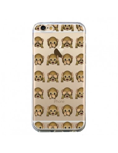 Coque iPhone 6 et 6S Singe Monkey Emoticone Emoji Transparente - Laetitia