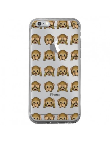 Coque iPhone 6 Plus et 6S Plus Singe Monkey Emoticone Emoji Transparente - Laetitia