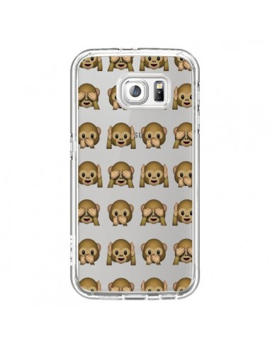 Coque Singe Monkey Emoticone Emoji Transparente pour Samsung Galaxy S6 - Laetitia