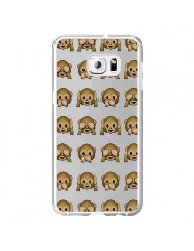Coque Singe Monkey Emoticone Emoji Transparente pour Samsung Galaxy S6 Edge Plus - Laetitia