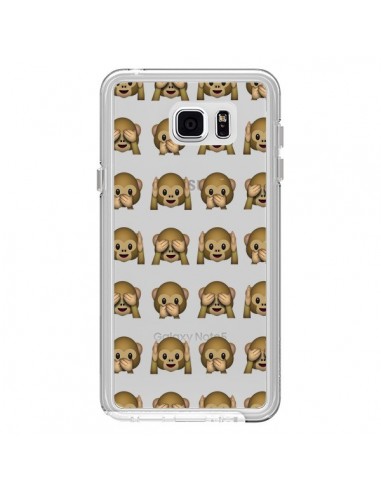 Coque Singe Monkey Emoticone Emoji Transparente pour Samsung Galaxy Note 5 - Laetitia