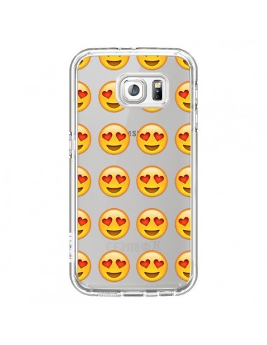 Coque Love Amoureux Smiley Emoticone Emoji Transparente pour Samsung Galaxy S6 - Laetitia