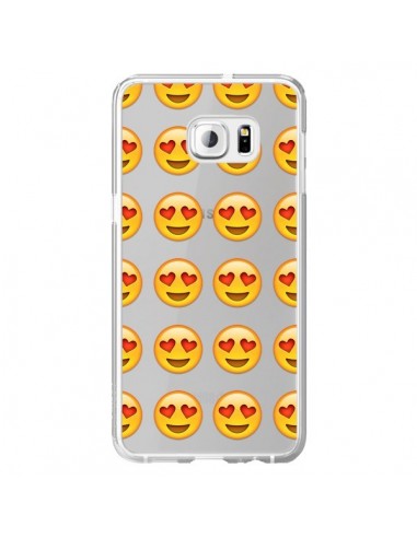 Coque Love Amoureux Smiley Emoticone Emoji Transparente pour Samsung Galaxy S6 Edge Plus - Laetitia