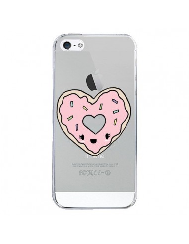 Coque iPhone 5/5S et SE Donuts Heart Coeur Rose Transparente - Claudia Ramos