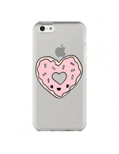 Coque iPhone 5C Donuts Heart Coeur Rose Transparente - Claudia Ramos