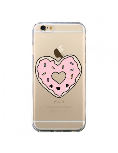 Coque iPhone 6 et 6S Donuts Heart Coeur Rose Transparente - Claudia Ramos