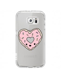 Coque Donuts Heart Coeur Rose Transparente pour Samsung...
