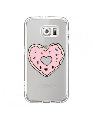 Coque Donuts Heart Coeur Rose Transparente pour Samsung Galaxy S6 - Claudia Ramos