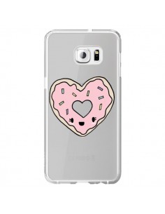 Coque Donuts Heart Coeur Rose Transparente pour Samsung...