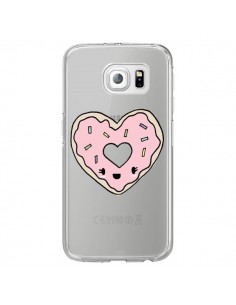 Coque Donuts Heart Coeur Rose Transparente pour Samsung...