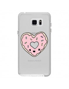Coque Donuts Heart Coeur Rose Transparente pour Samsung...