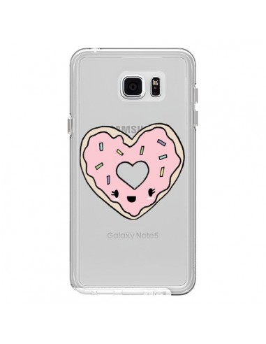 Coque Donuts Heart Coeur Rose Transparente pour Samsung Galaxy Note 5 - Claudia Ramos