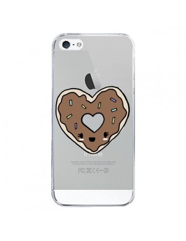 Coque iPhone 5/5S et SE Donuts Heart Coeur Chocolat Transparente - Claudia Ramos