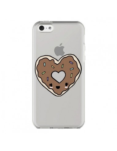 Coque iPhone 5C Donuts Heart Coeur Chocolat Transparente - Claudia Ramos