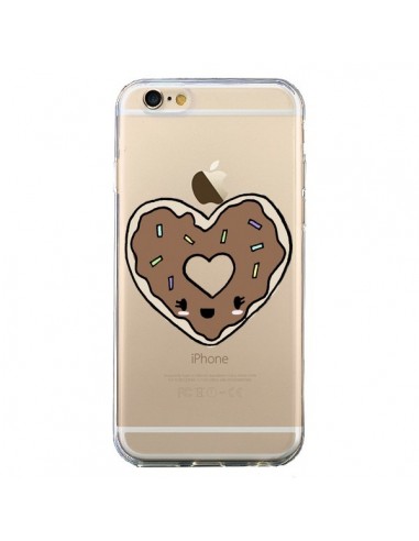 Coque iPhone 6 et 6S Donuts Heart Coeur Chocolat Transparente - Claudia Ramos