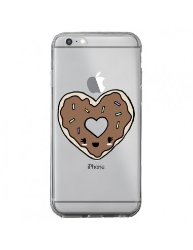 Coque iPhone 6 Plus et 6S Plus Donuts Heart Coeur Chocolat Transparente - Claudia Ramos