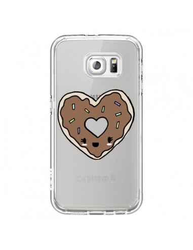 Coque Donuts Heart Coeur Chocolat Transparente pour Samsung Galaxy S6 - Claudia Ramos