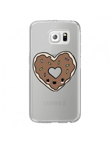 Coque Donuts Heart Coeur Chocolat Transparente pour Samsung Galaxy S6 Edge - Claudia Ramos