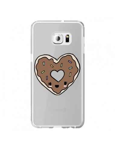 Coque Donuts Heart Coeur Chocolat Transparente pour Samsung Galaxy S6 Edge Plus - Claudia Ramos