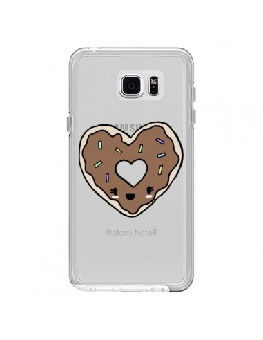 Coque Donuts Heart Coeur Chocolat Transparente pour Samsung Galaxy Note 5 - Claudia Ramos