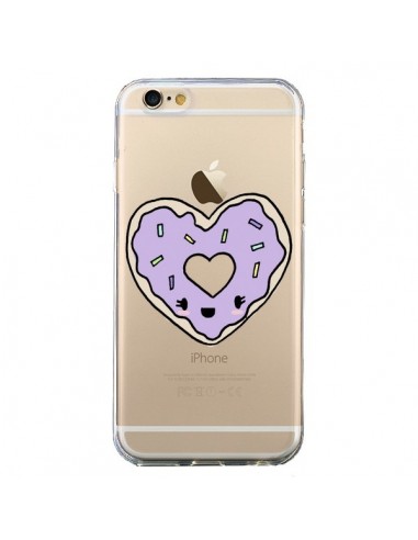 Coque iPhone 6 et 6S Donuts Heart Coeur Violet Transparente - Claudia Ramos