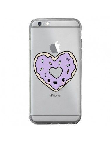 Coque iPhone 6 Plus et 6S Plus Donuts Heart Coeur Violet Transparente - Claudia Ramos