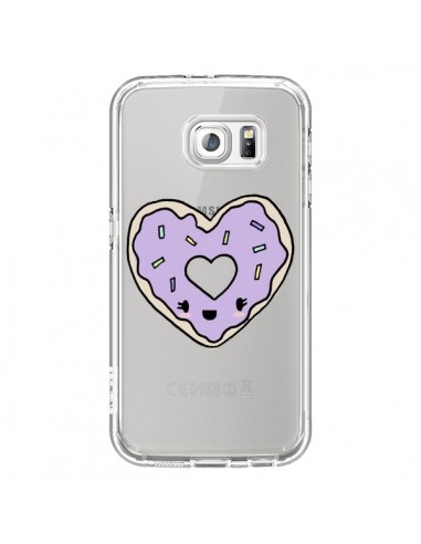 Coque Donuts Heart Coeur Violet Transparente pour Samsung Galaxy S6 - Claudia Ramos