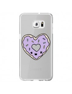 Coque Donuts Heart Coeur Violet Transparente pour Samsung...